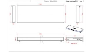 Консоль подвесная Cezares 120x8 Rovere tabacco Tavolone 41583